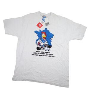 Vintage NWT Federation of France Football Graphic T Shirt